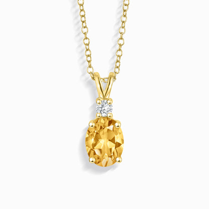 Citrine Pendant Necklace in 18k Gold Vermeil - SJR London Timepiece