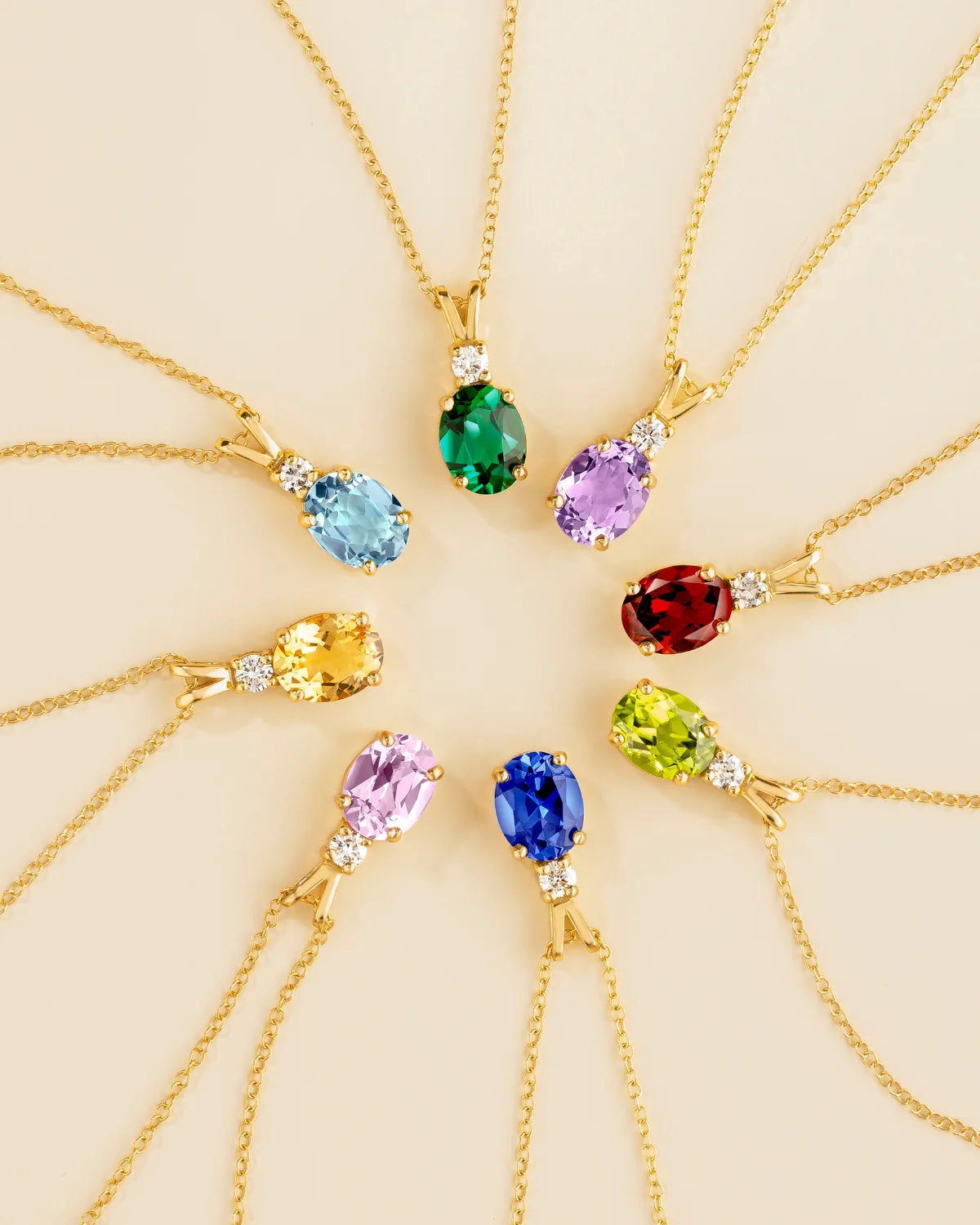 Citrine Pendant Necklace in 18k Gold Vermeil - SJR London Timepiece