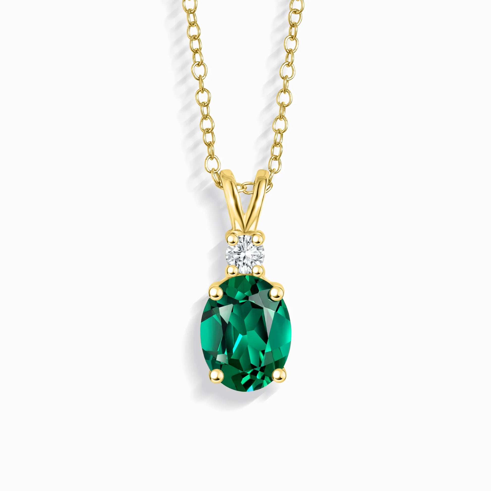 Emerald Pendant Necklace in 18k Gold Vermeil - SJR London Timepiece