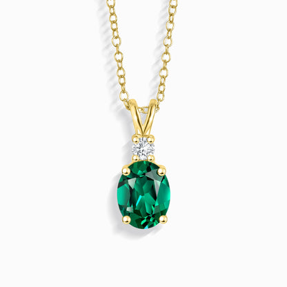 Emerald Pendant Necklace in 18k Gold Vermeil - SJR London Timepiece