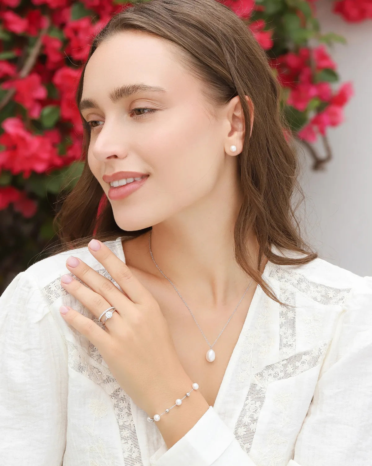 Pearl Everyday Jewellery Set in Sterling Silver - SJR London Timepiece