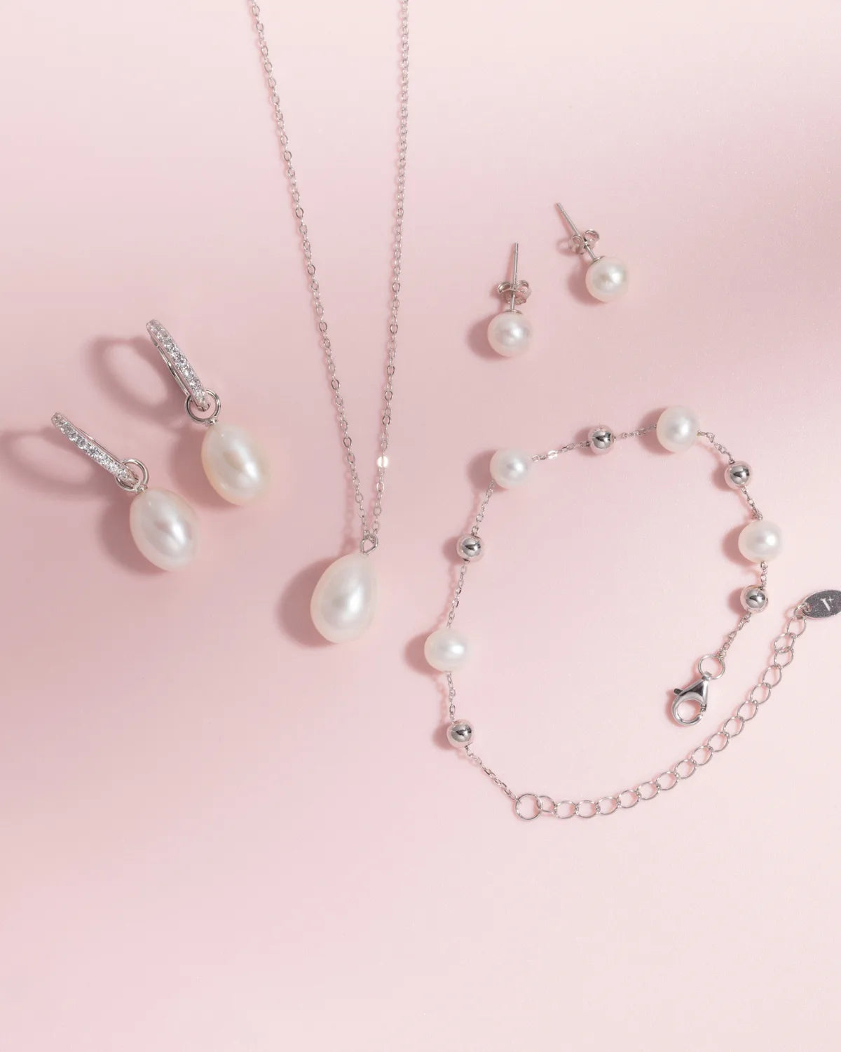 Pearl Everyday Jewellery Set in Sterling Silver - SJR London Timepiece