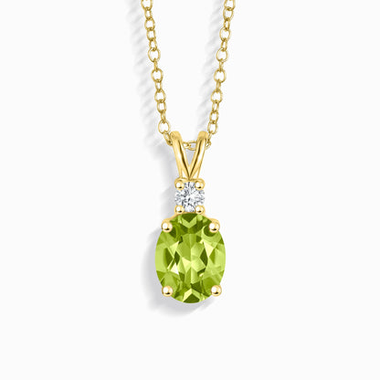 Peridot Pendant Necklace in 18k Gold Vermeil - SJR London Timepiece
