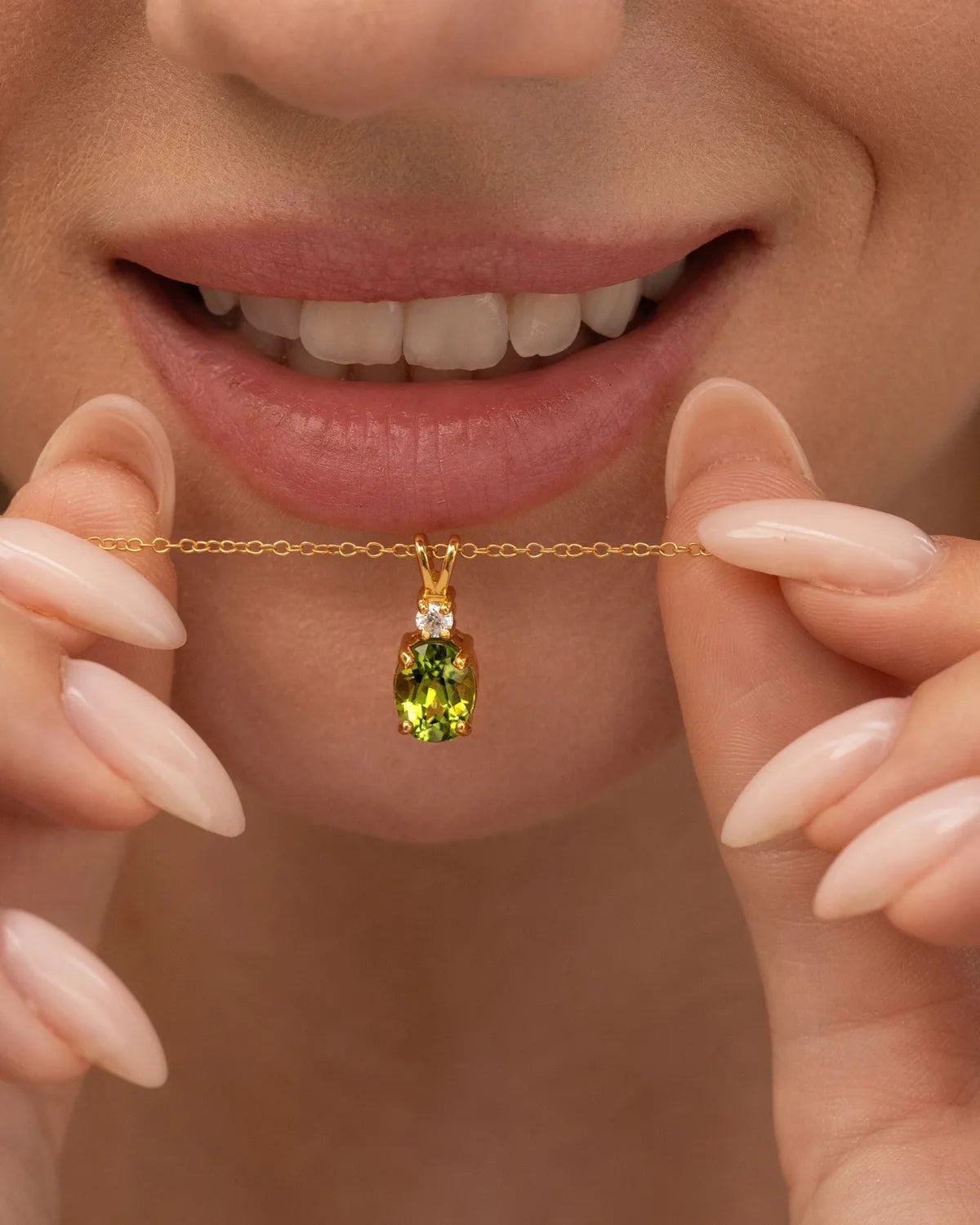 Peridot Pendant Necklace in 18k Gold Vermeil - SJR London Timepiece