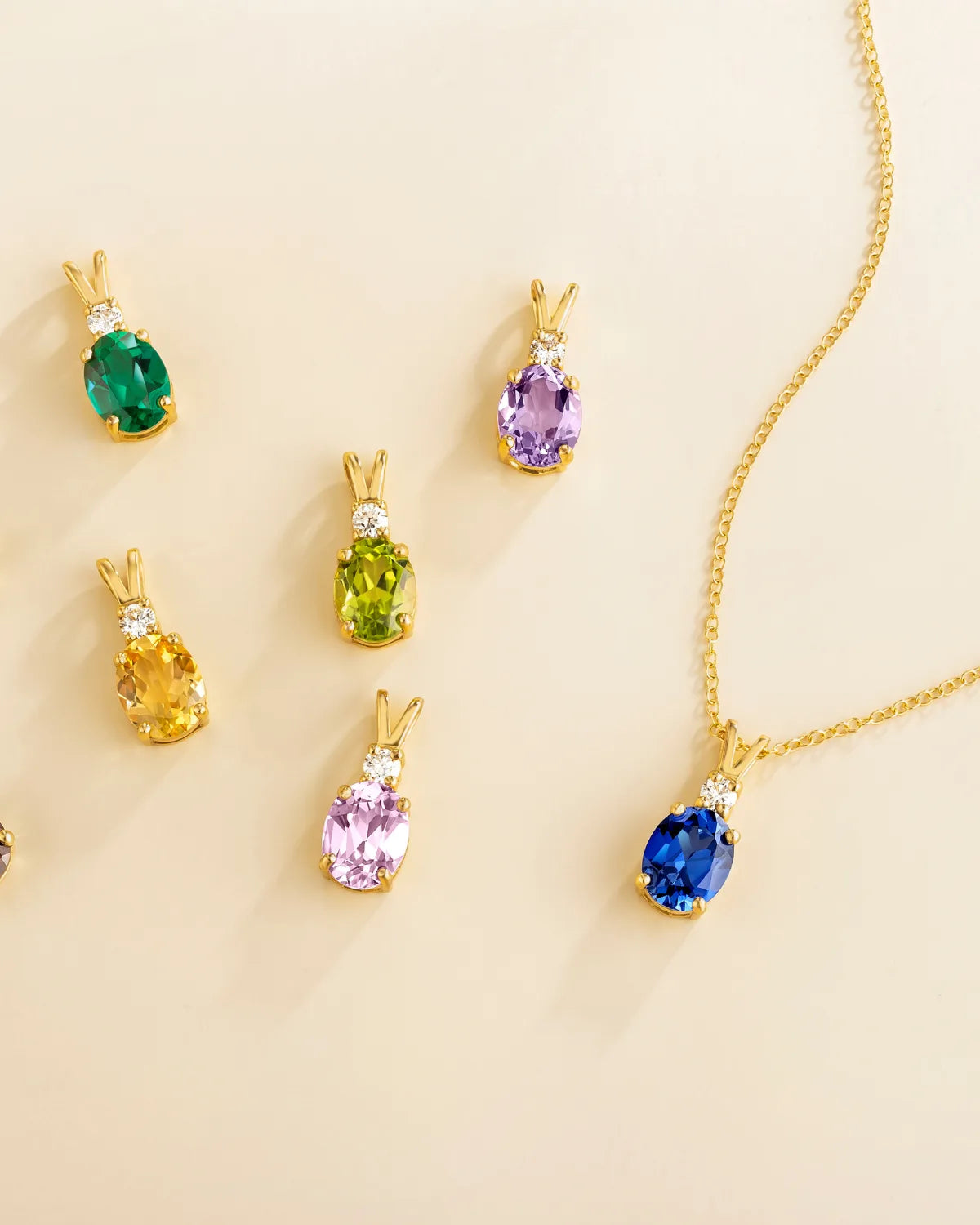 Peridot Pendant Necklace in 18k Gold Vermeil - SJR London Timepiece