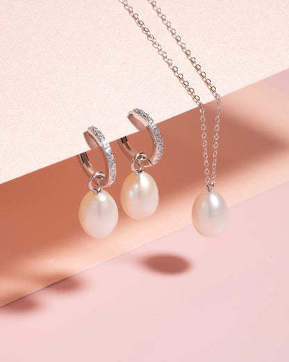 Timeless Pearl Jewellery Set in Sterling Silver - SJR London Timepiece