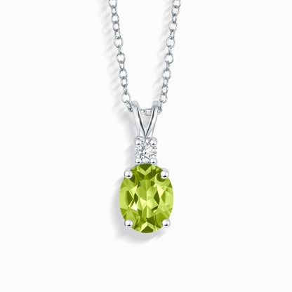 Peridot Pendant Necklace in Sterling Silver - SJR London Timepiece