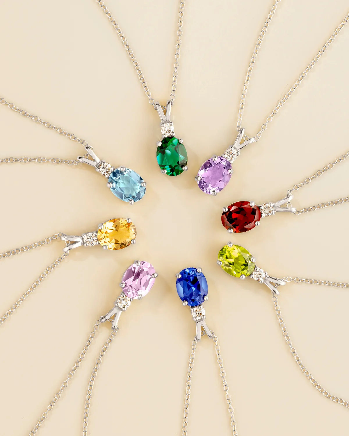 Peridot Pendant Necklace in Sterling Silver - SJR London Timepiece