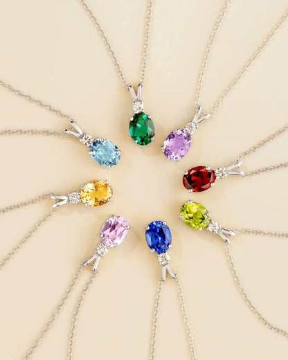 Peridot Pendant Necklace in Sterling Silver - SJR London Timepiece