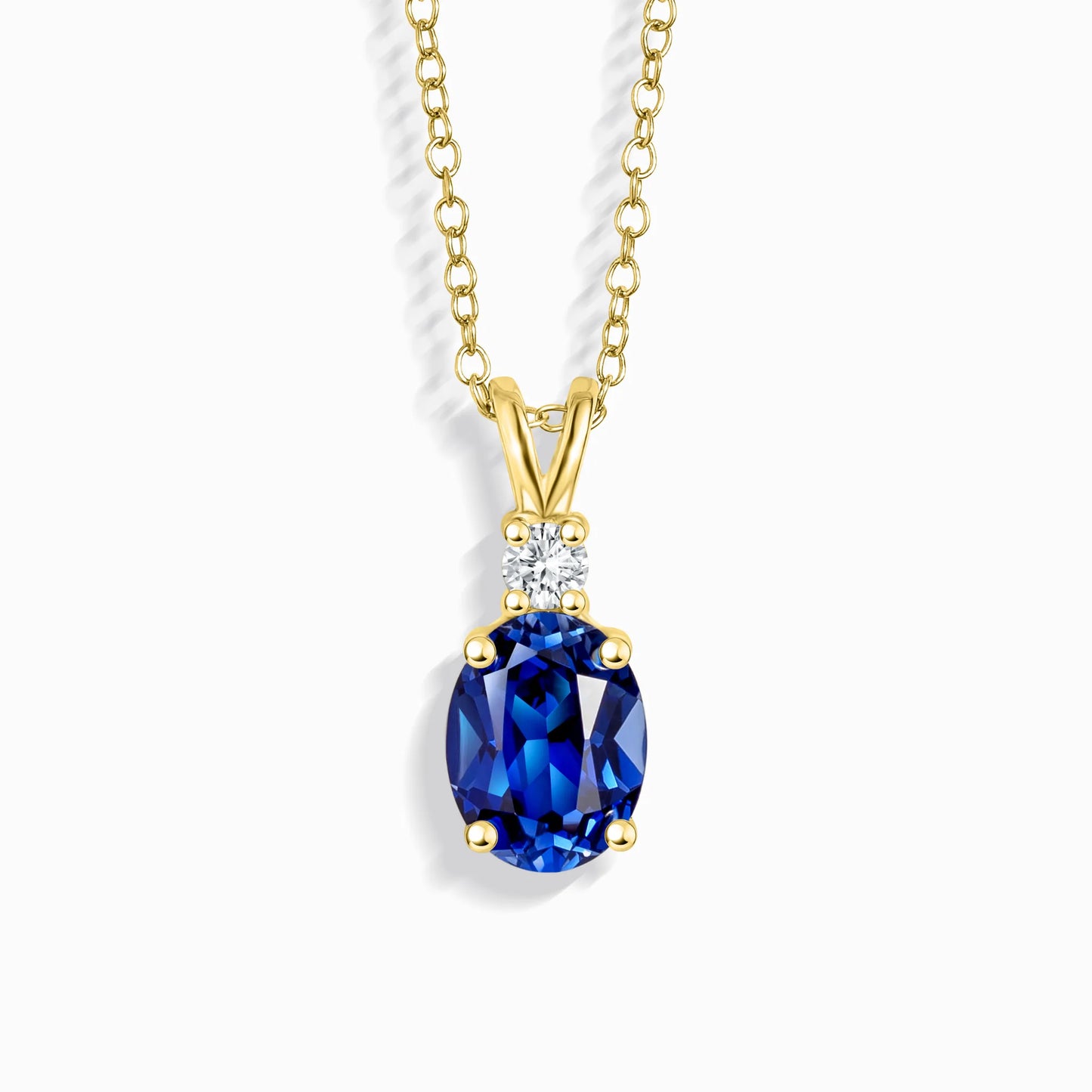 Blue Sapphire Pendant Necklace in 18k Gold Vermeil - SJR London Timepiece