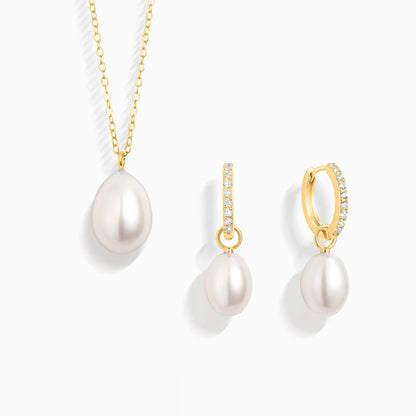 Timeless Pearl Jewellery Set in 18k Gold Vermeil - SJR London Timepiece