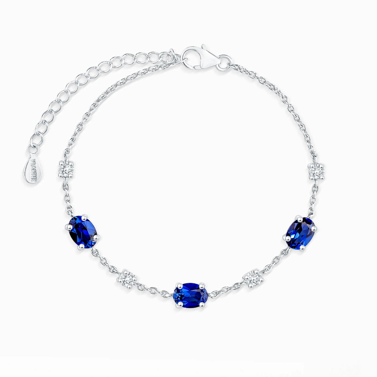 Blue Sapphire Bracelet in Sterling Silver - SJR London Timepiece