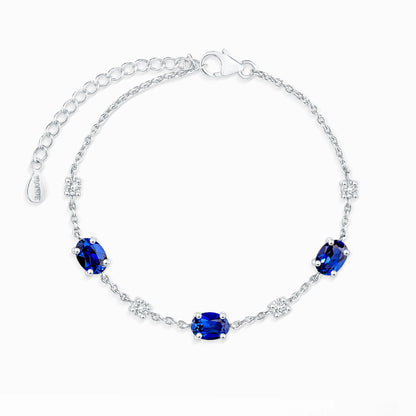 Blue Sapphire Bracelet in Sterling Silver - SJR London Timepiece