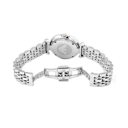 Emporio Armani AR1779 Gianni T-Bar Women's Silver & Pink Watch - SJR London Timepiece