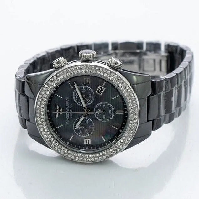 Emporio Armani AR1455 Ceramica Women's Black Watch - SJR London Timepiece