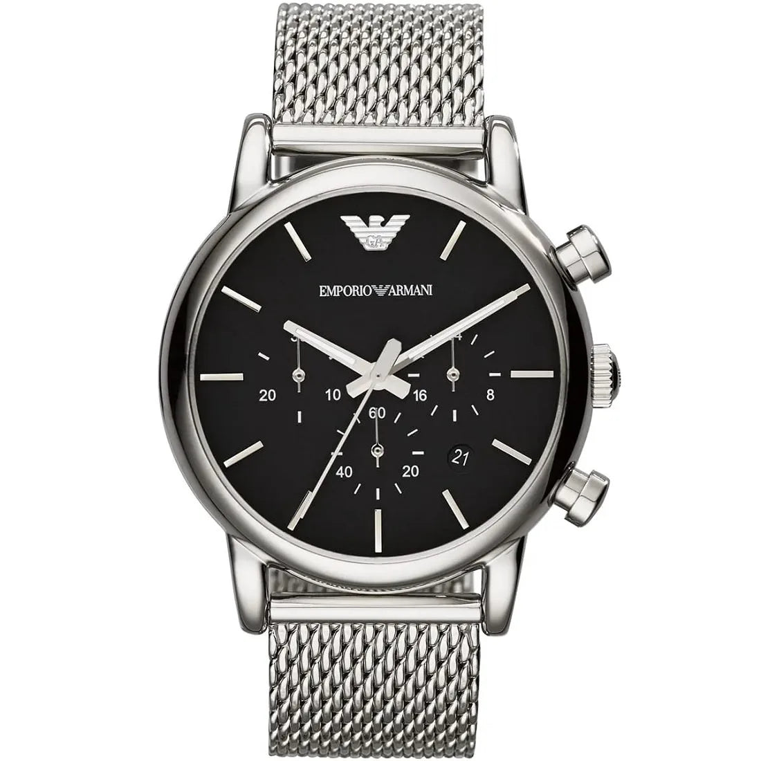 Emporio Armani AR1811 Luigi Men's 41mm Silver Mesh Watch - SJR London Timepiece