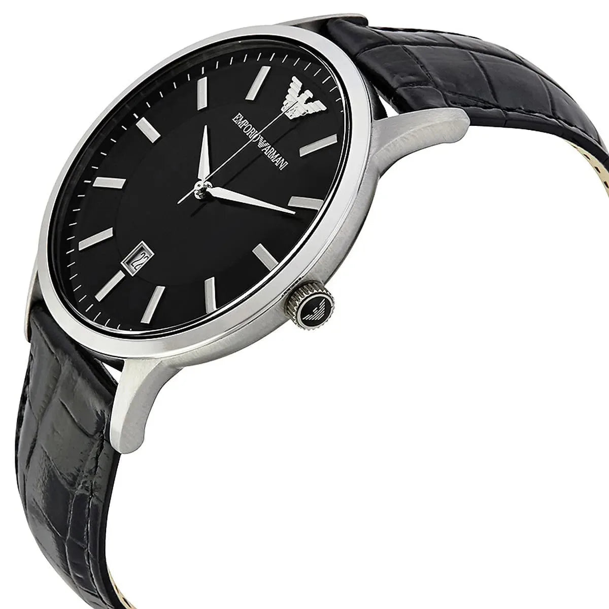 Emporio Armani AR2411 Renato Men's Black Leather Watch - SJR London Timepiece