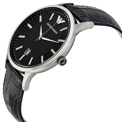 Emporio Armani AR2411 Renato Men's Black Leather Watch - SJR London Timepiece