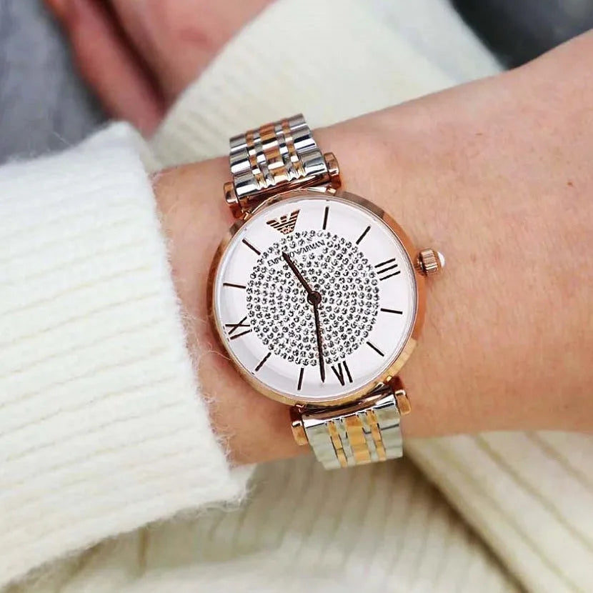 Emporio Armani AR1926 Gianni T-Bar Women's Two-Tone Watch - SJR London Timepiece
