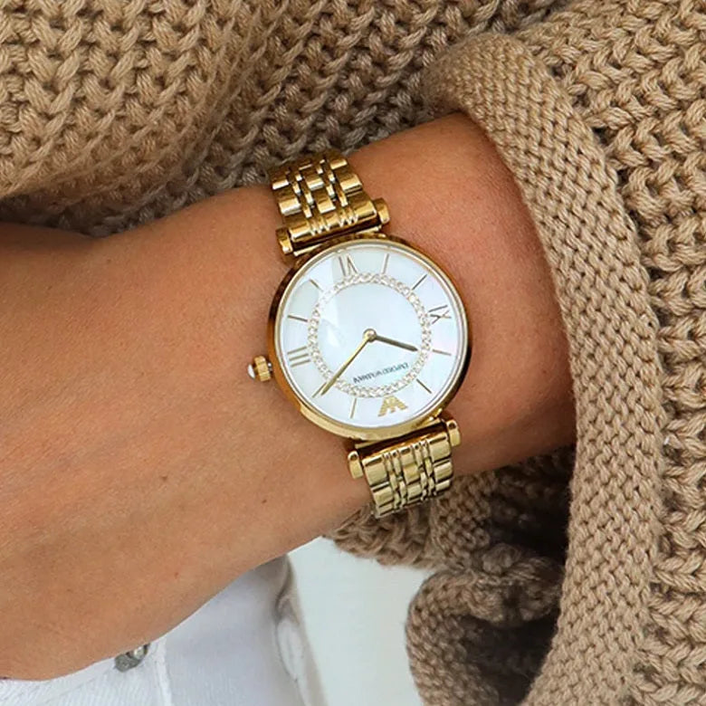 Emporio Armani AR1907 Gianni T-Bar Women's Gold Watch - SJR London Timepiece