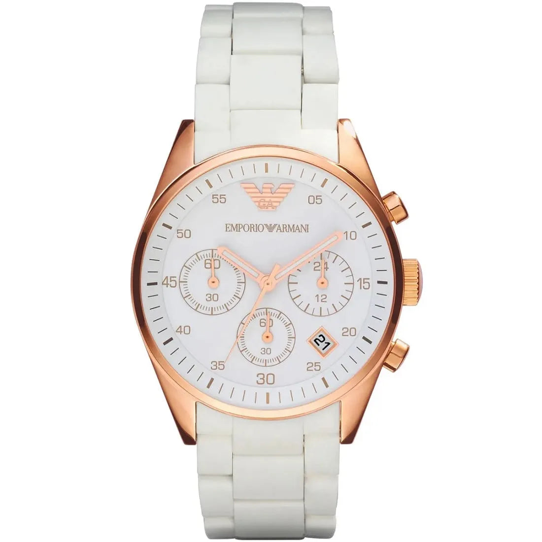 Emporio Armani AR5920 Sportivo Women's White & Rose Gold Watch - SJR London Timepiece