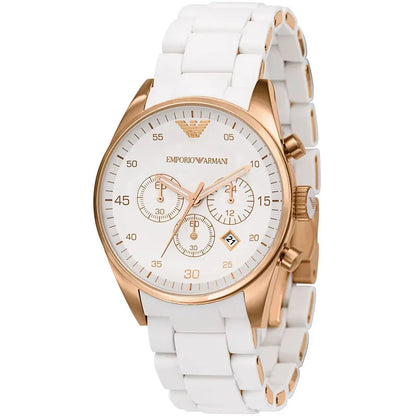 Emporio Armani AR5920 Sportivo Women's White & Rose Gold Watch - SJR London Timepiece