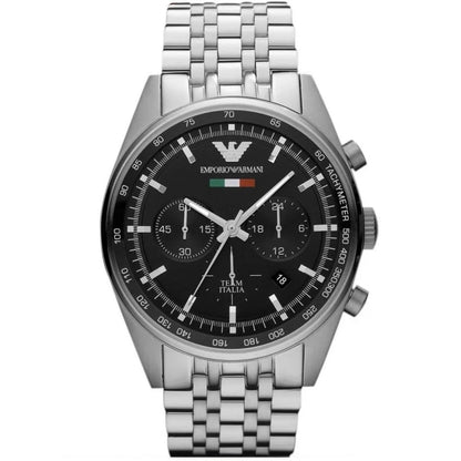 Emporio Armani AR5983 Tazio Men's Silver & Black Watch - SJR London Timepiece