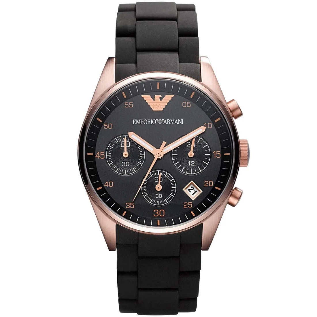 Emporio Armani AR5906 Sportivo Women's Black & Rose Gold Watch - SJR London Timepiece