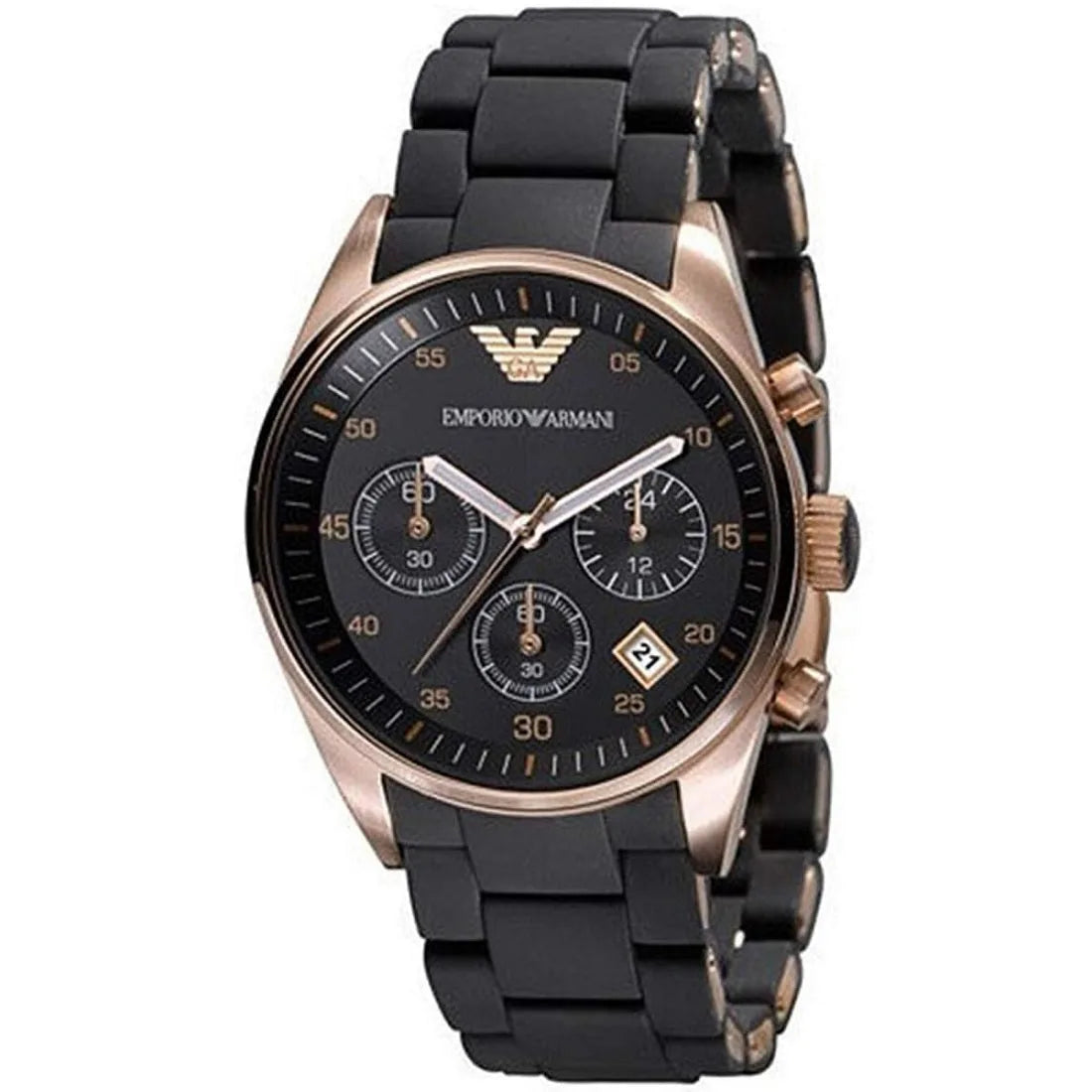 Emporio Armani AR5906 Sportivo Women's Black & Rose Gold Watch - SJR London Timepiece