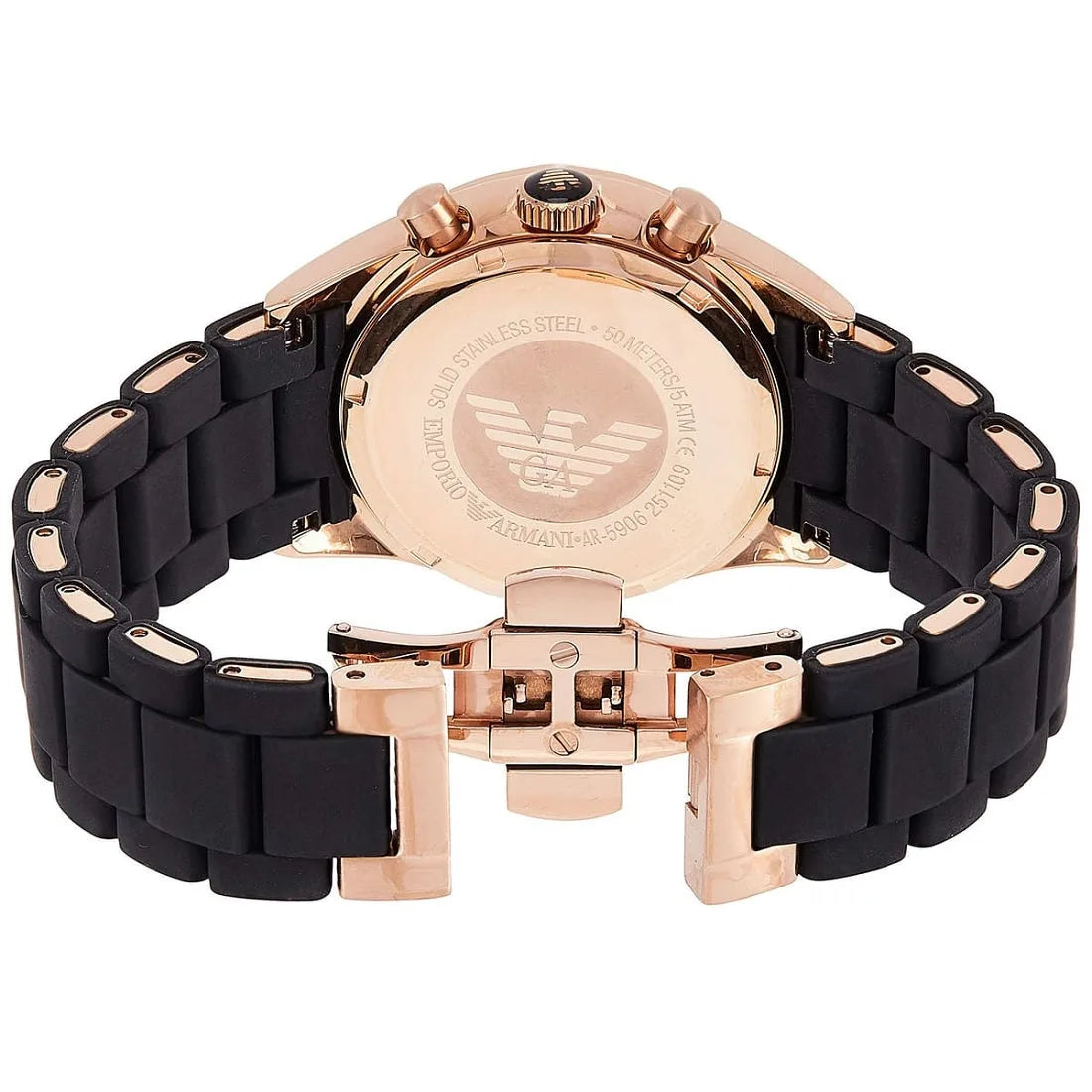 Emporio Armani AR5906 Sportivo Women's Black & Rose Gold Watch - SJR London Timepiece