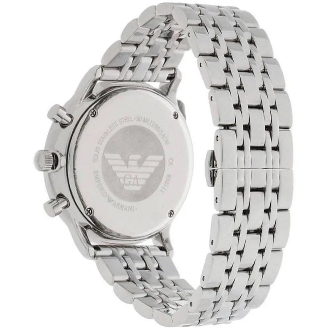 Emporio Armani AR5988 Tazio Men's Silver & Black Chronograph - SJR London Timepiece