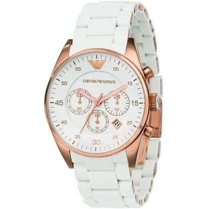 Emporio Armani AR5919 Sportivo Men's White & Rose Gold Watch - SJR London Timepiece