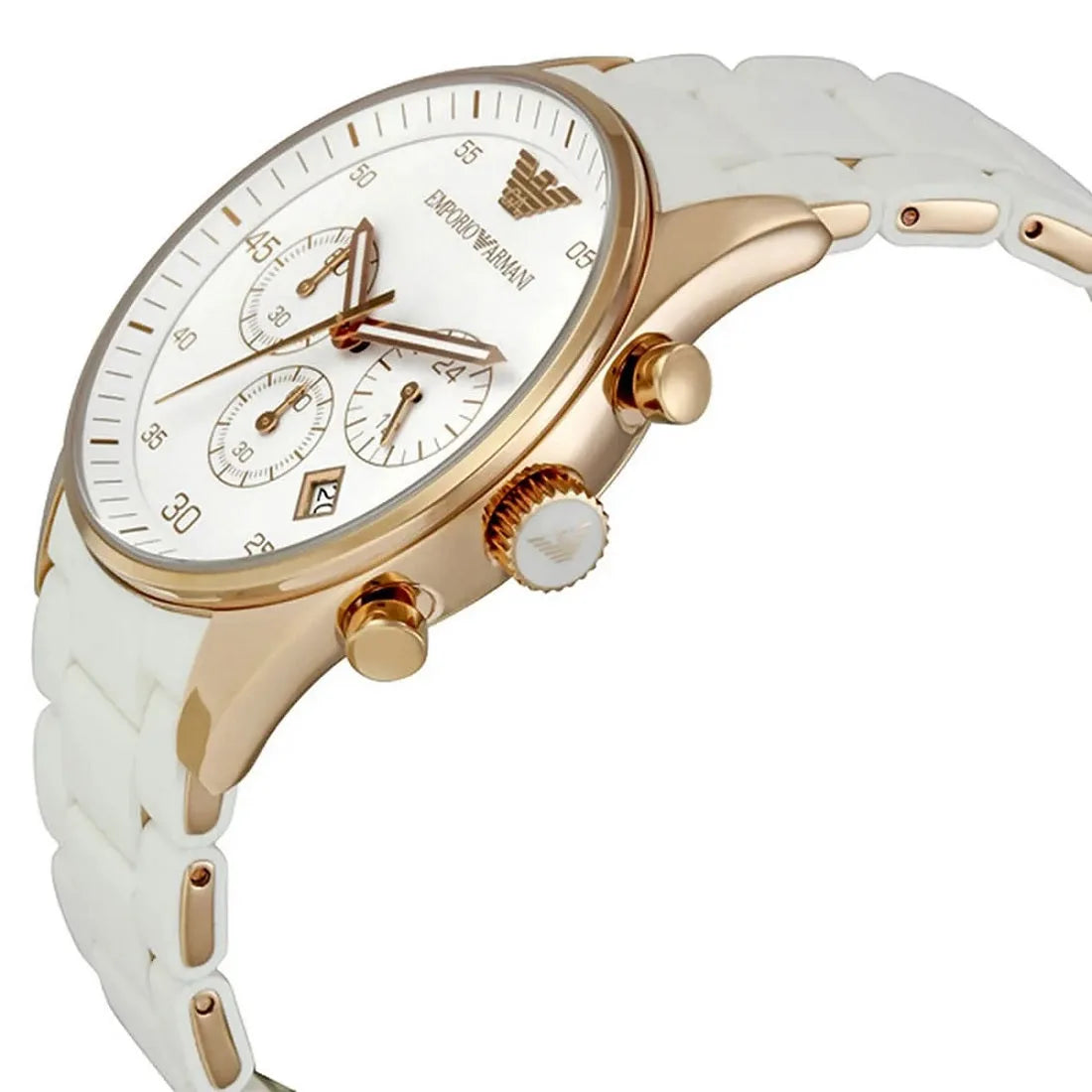 Emporio Armani AR5919 Sportivo Men's White & Rose Gold Watch - SJR London Timepiece