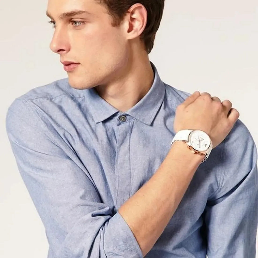 Emporio Armani AR5919 Sportivo Men's White & Rose Gold Watch - SJR London Timepiece