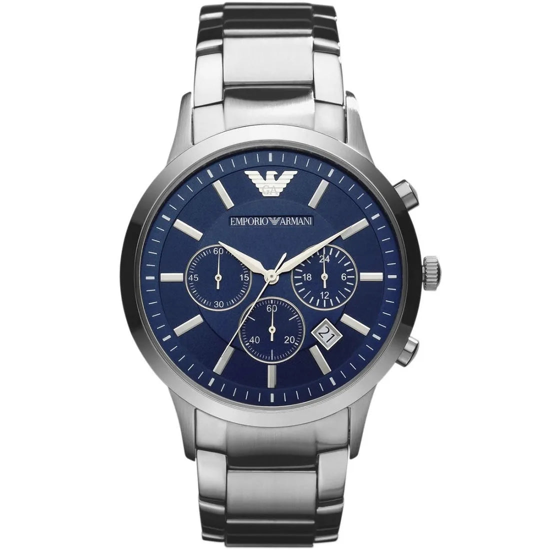 Emporio Armani AR2448 Renato Men's Silver & Blue Watch - SJR London Timepiece