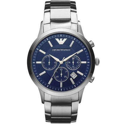 Emporio Armani AR2448 Renato Men's Silver & Blue Watch - SJR London Timepiece
