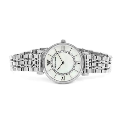 Emporio Armani AR1908 Gianni T-Bar Women's Silver Watch - SJR London Timepiece
