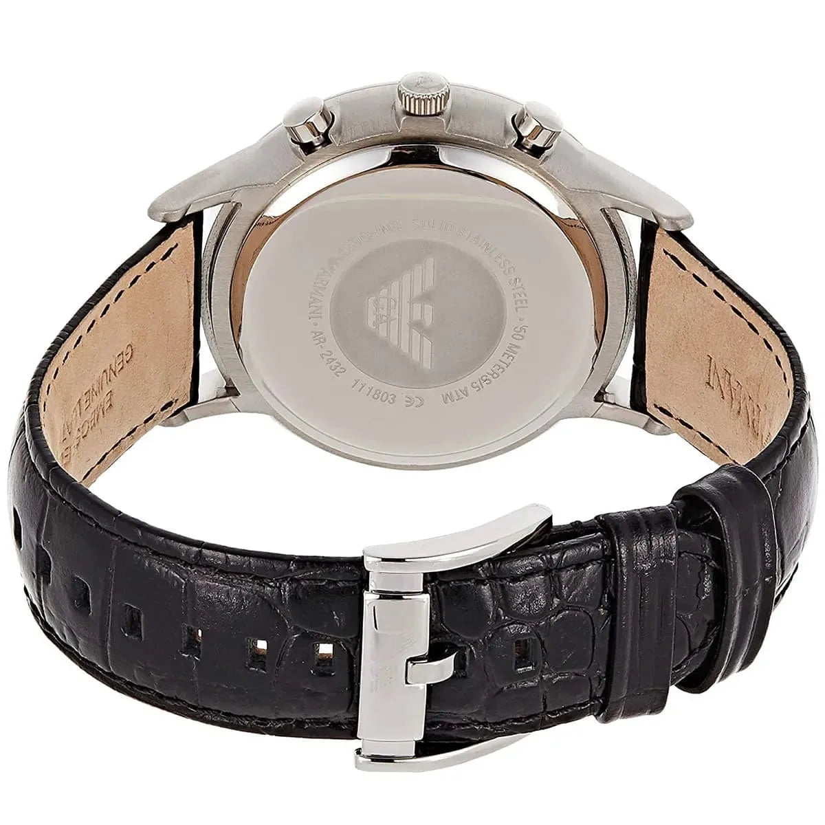 Emporio Armani AR2432 Classic Men's Silver & Black Watch - SJR London Timepiece