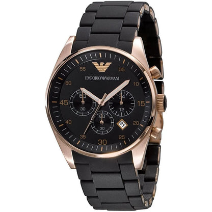Emporio Armani AR5905 Sportivo Men's Black & Rose Gold Watch - SJR London Timepiece