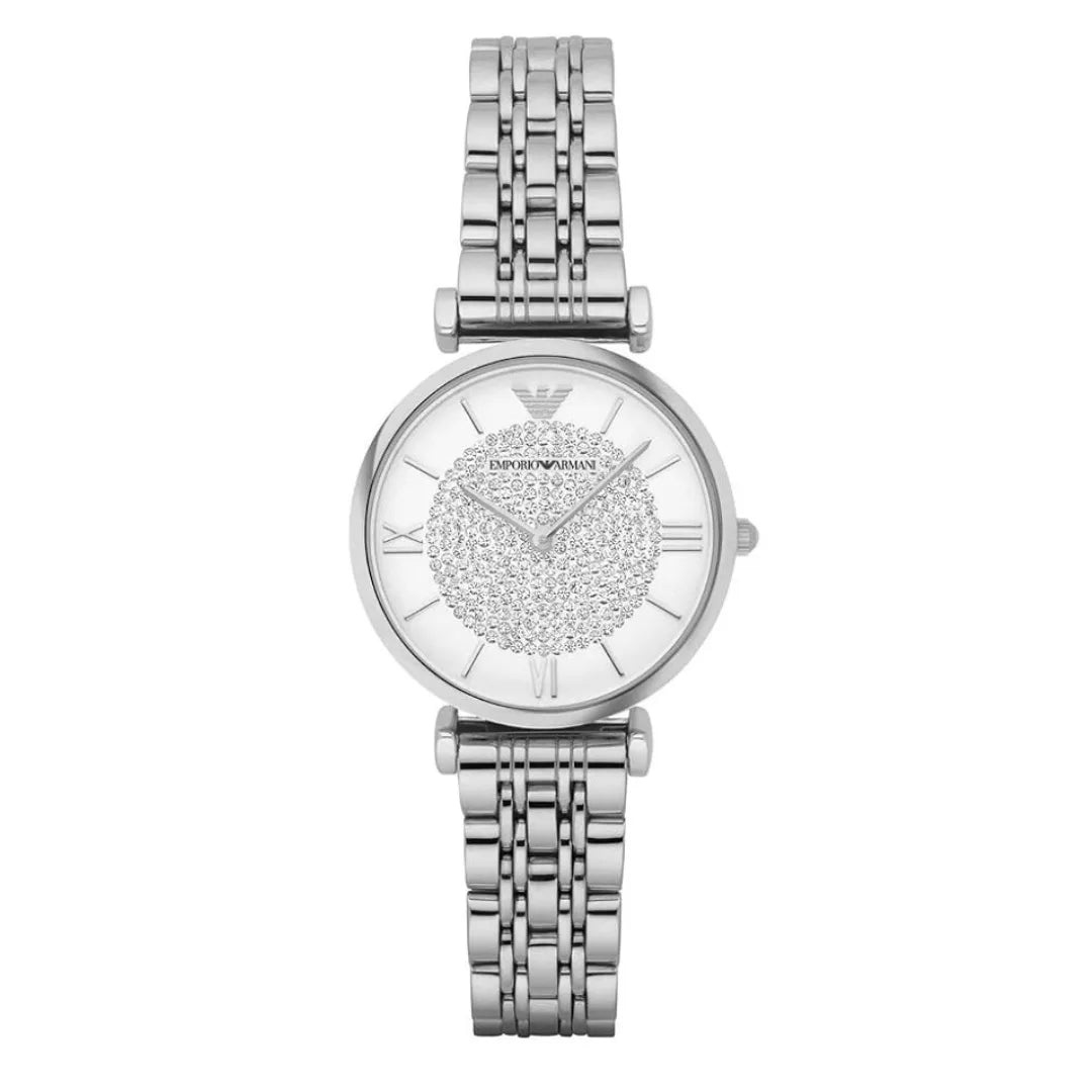 Emporio Armani AR1925 Gianni T-Bar Women's Silver Watch - SJR London Timepiece