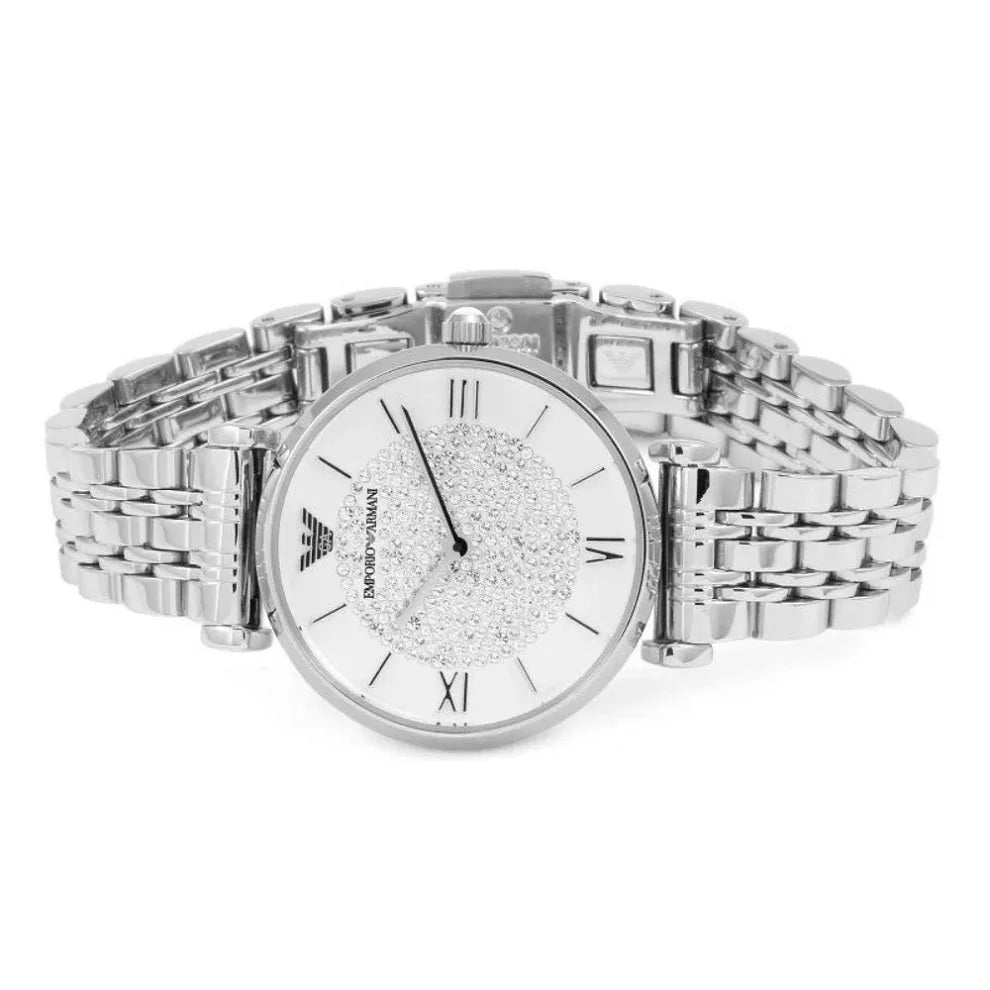 Emporio Armani AR1925 Gianni T-Bar Women's Silver Watch - SJR London Timepiece