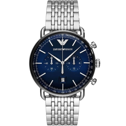 Emporio Armani AR11238 Aviator Men's Silver & Blue Watch - SJR London Timepiece