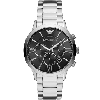 Emporio Armani AR11208 Giovanni Men's Silver & Black Watch - SJR London Timepiece