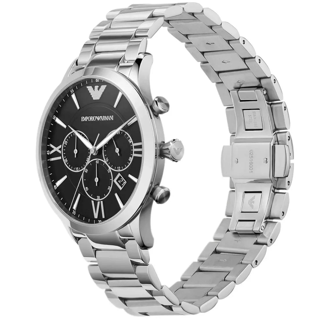 Emporio Armani AR11208 Giovanni Men's Silver & Black Watch - SJR London Timepiece