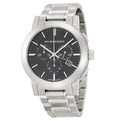 Burberry BU9351 The City Men's Silver & Black Chronograph Watch - SJR London Timepiece