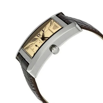 Emporio Armani AR0154 Classic Men's Rectangular Beige Watch - SJR London Timepiece