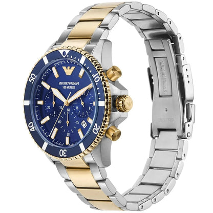 Emporio Armani AR11362 Diver Men's Two-Tone Gold Watch - SJR London Timepiece