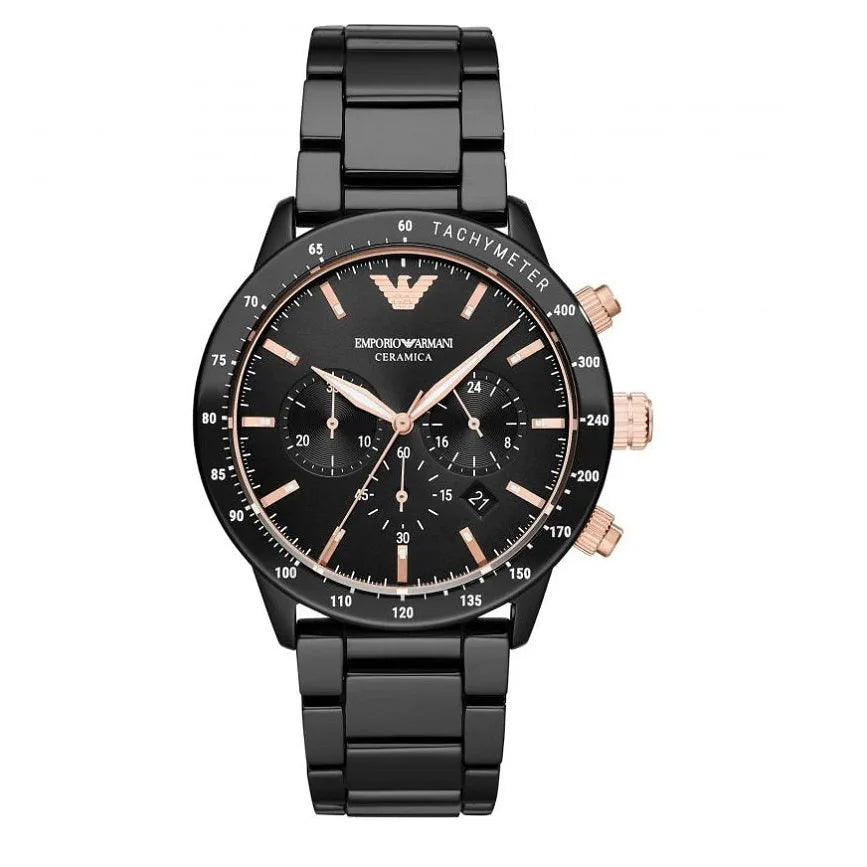 Emporio Armani AR70002 Mario Men's Black Ceramic Watch - SJR London Timepiece