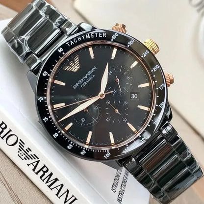 Emporio Armani AR70002 Mario Men's Black Ceramic Watch - SJR London Timepiece
