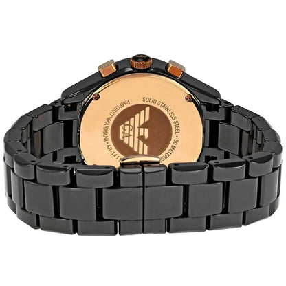 Emporio Armani AR1411 Ceramica Women's Black & Rose Gold Watch - SJR London Timepiece